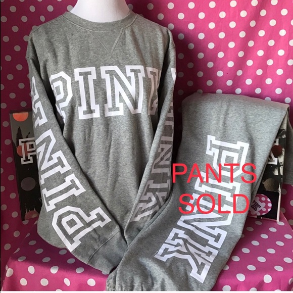 PINK Victoria's Secret Sweaters - ⚡️CYBER SALE!⚡️🆕NWT PINK gray campus crew